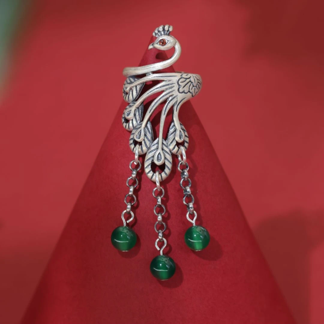 银925玛瑙国风复古风凤凰戒指SJ253