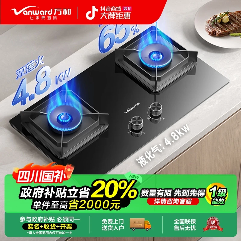 【政府补贴】~“可拆卸炉头”万和4.8KW炉具燃气灶C3液化气蓝莲火大火