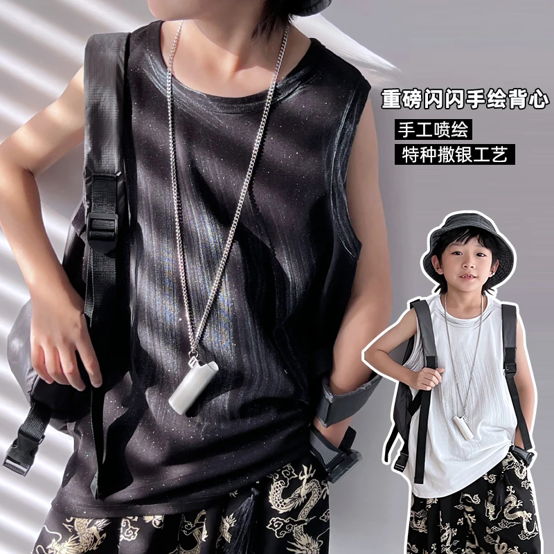 【漫天星辰】潮牌男童夏季无袖背心薄款外穿儿童夏季大童 4045107O2