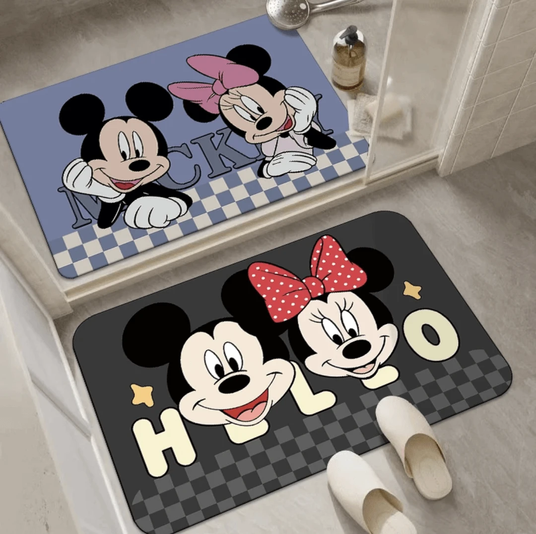 【米奇两件套】40*60cm 硅藻泥吸水垫浴室卫生间速干脚垫台面地垫