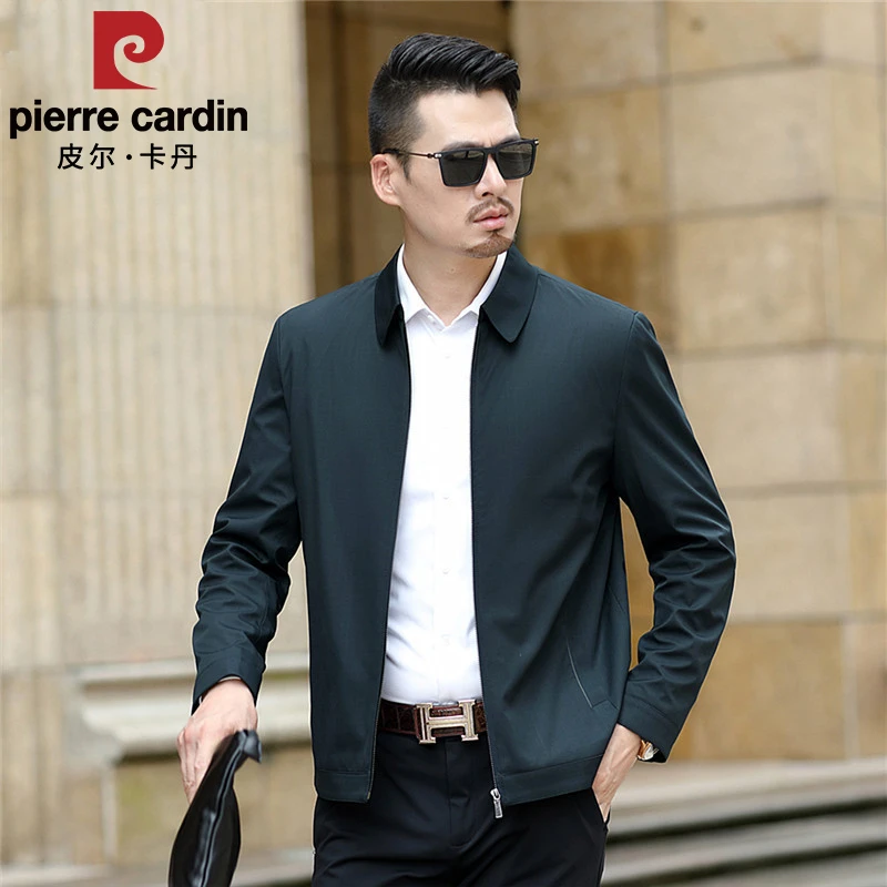 【皮尔卡丹正品】男士中年春秋季商务休闲夹克春装翻领外套21203