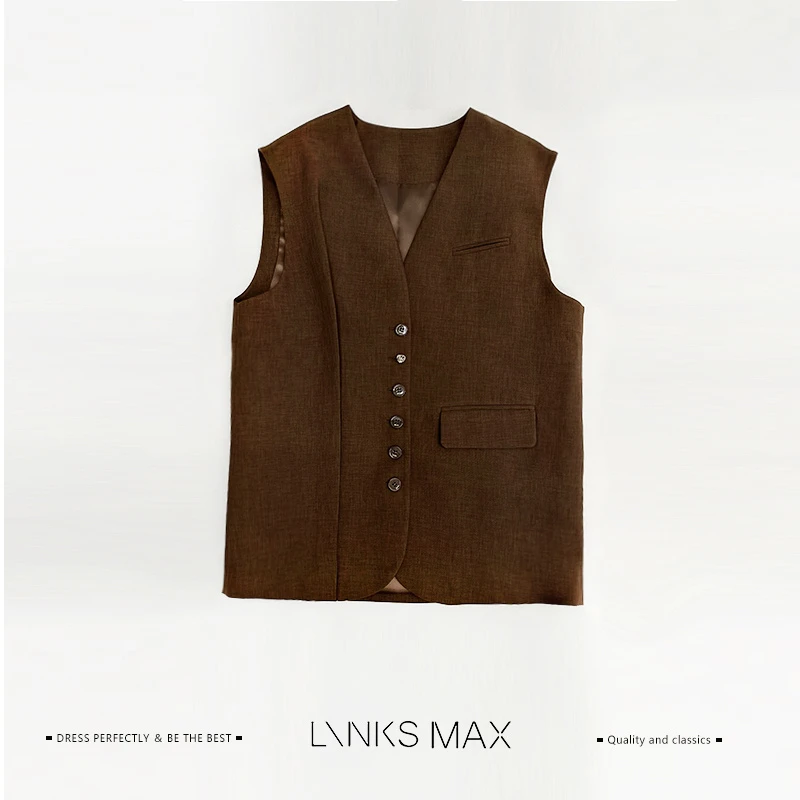 Links Max老钱风腔调感百搭马甲背心20809