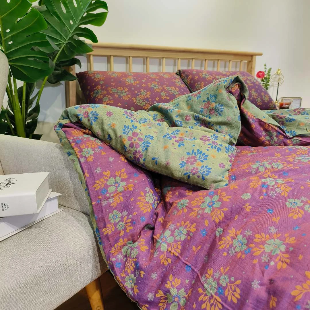 A21-A40【孤品编码】100%纯棉全棉双层纱四件套以直播间实物为准