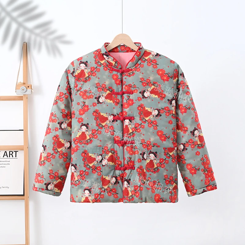 【滕逊原创】冬季加厚纯手工棉花衣棉袄中式盘扣棉服上衣妈妈装