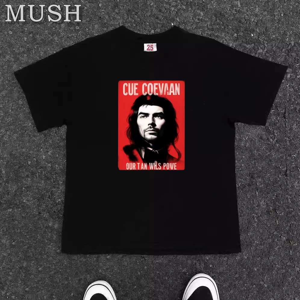 切格瓦拉t恤男士美式复古t恤嘻哈短袖t恤夏季潮流百搭宽松短袖t恤