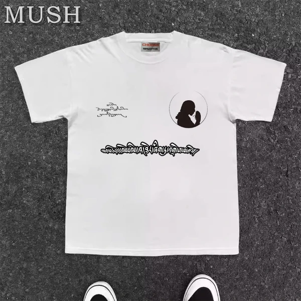 藏文化短袖T恤夏季宽松圆领男女上衣民族风230g重磅纯棉短袖T恤