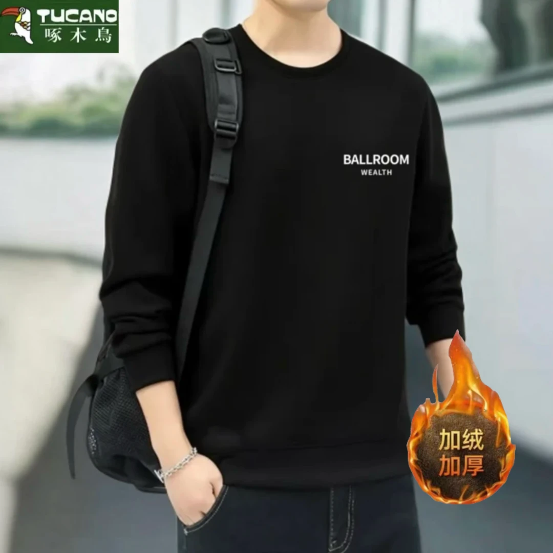 啄木鳥爆款男士休闲秋冬时尚圆领宽松百搭韩版潮流长袖秋季男卫衣