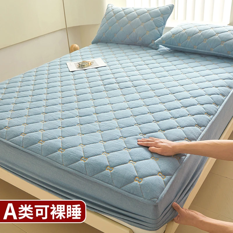 100全棉床笠婴儿a类加厚夹棉纯水洗棉防滑床罩单件四季通用床垫套