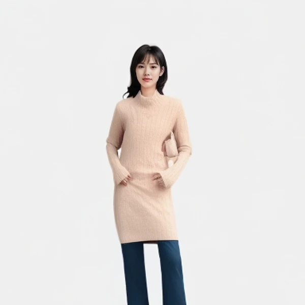 100%全羊毛时尚休闲针织百搭长袖绞花纯色高领套头羊毛衫！22996