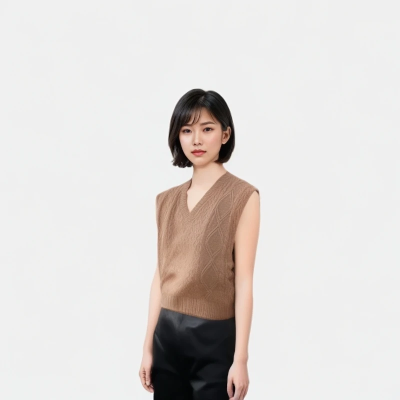 100%全羊毛时尚休闲宽松百搭无袖羊毛马甲！22644