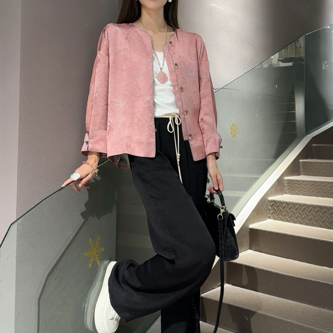 《秀秀定制》时尚秋季新中式气质时尚百搭显瘦短款长袖薄外套0808