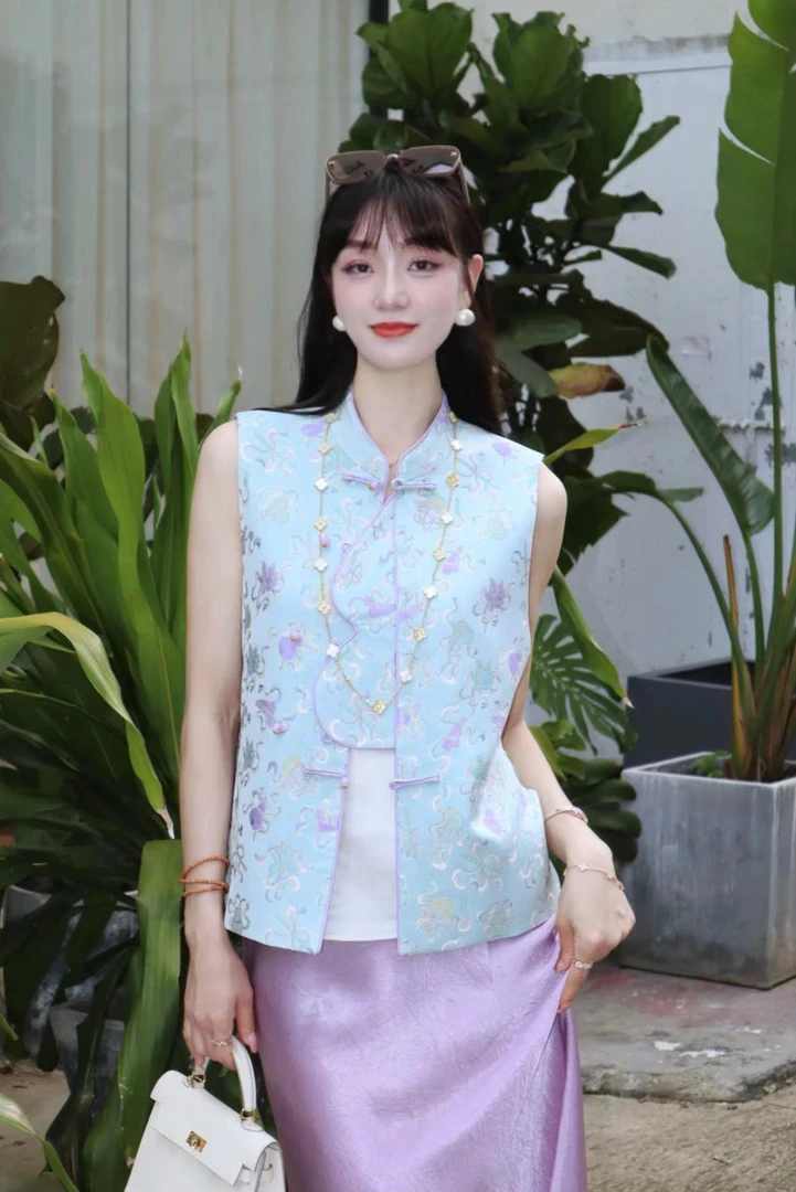 《秀秀定制》《八仙过海》时尚秋季新中式气质国风复古重工马甲1813