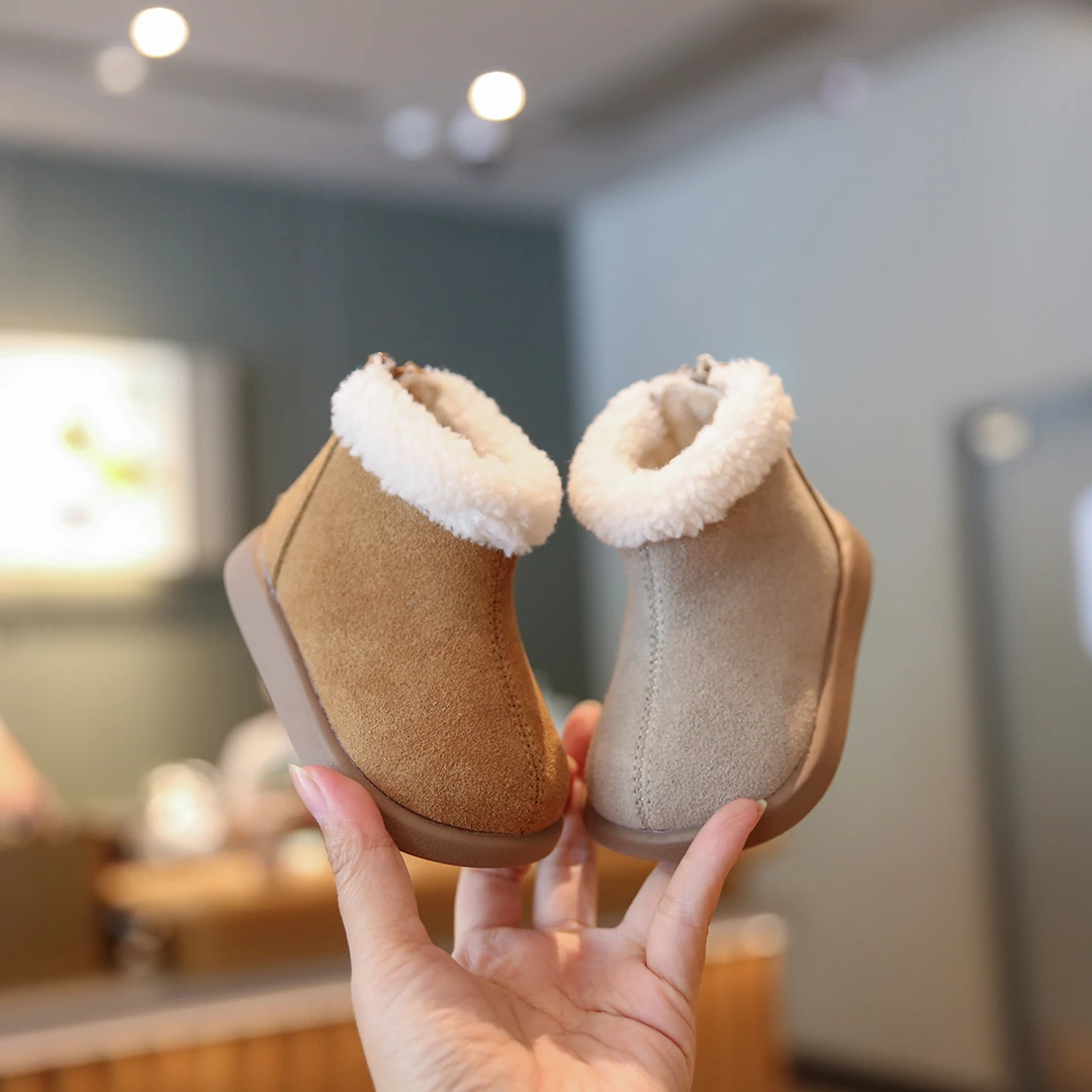 Sportmern儿童雪地靴冬季加绒加厚女童棉鞋软底男宝宝男童鞋棉靴