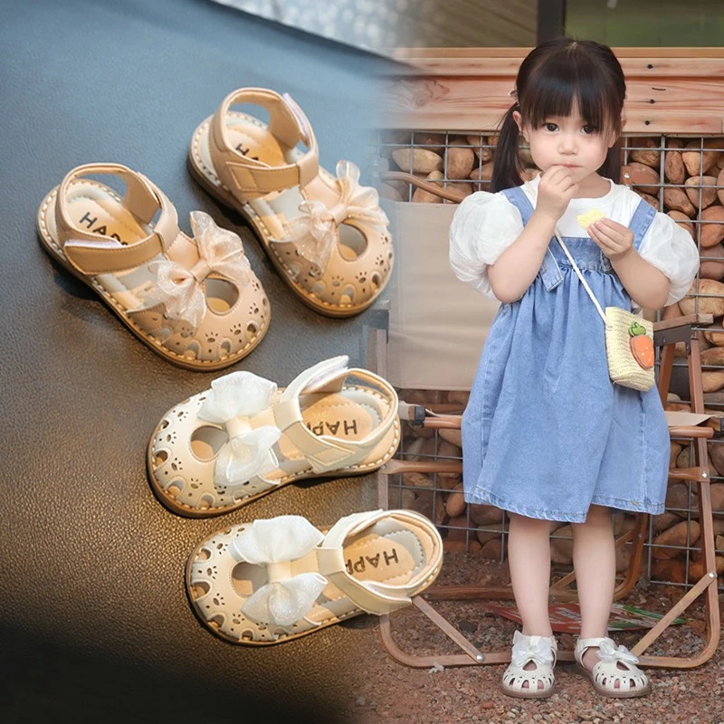 Sportmern女宝宝凉鞋女小童镂空公主鞋软底单鞋防滑包头婴儿鞋子