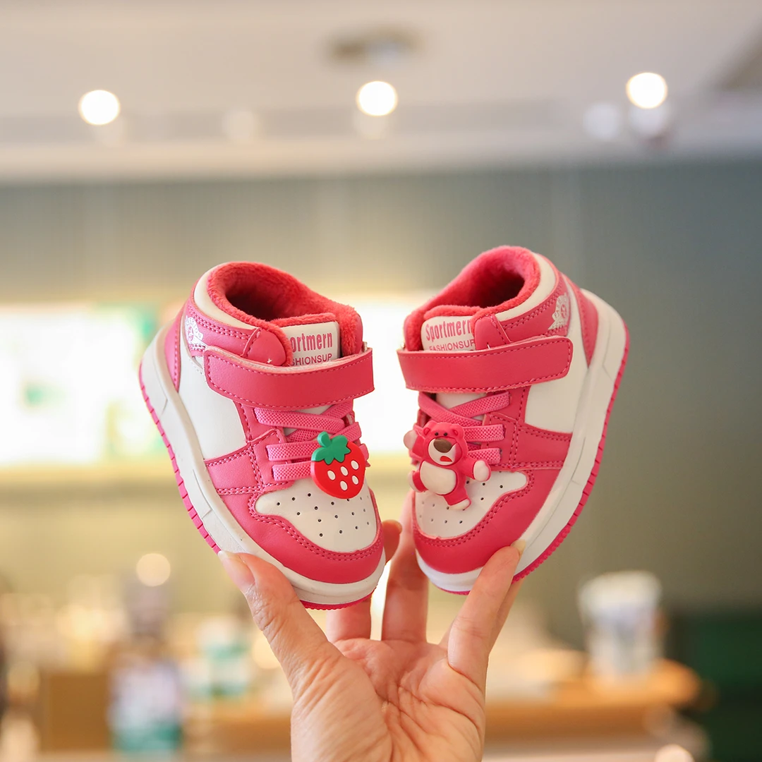 Sportmern女宝宝棉鞋软底婴儿鞋冬季加绒男宝宝学步鞋女小童板鞋