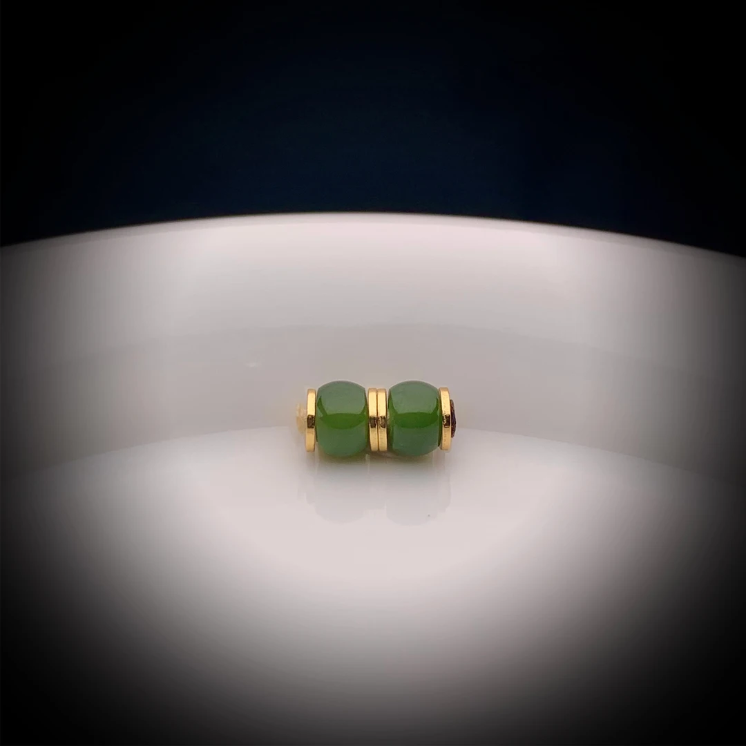 【旷野珠宝】俄料碧玉药片6mm配饰菠菜绿