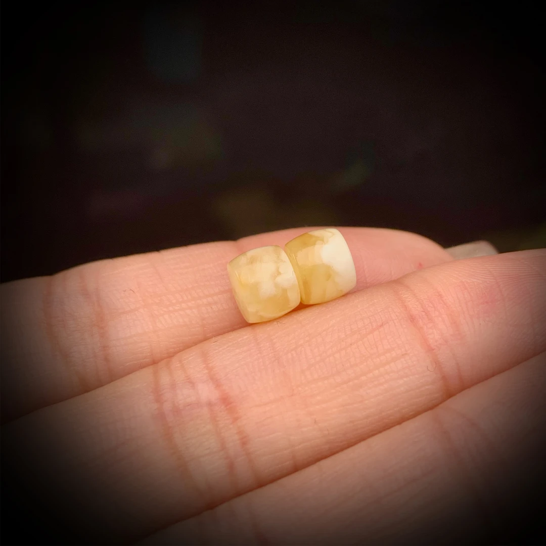 【旷野珠宝】蜜蜡满蜜满蜡白花蜡精工直切单珠7，8，9mm全品配饰配珠