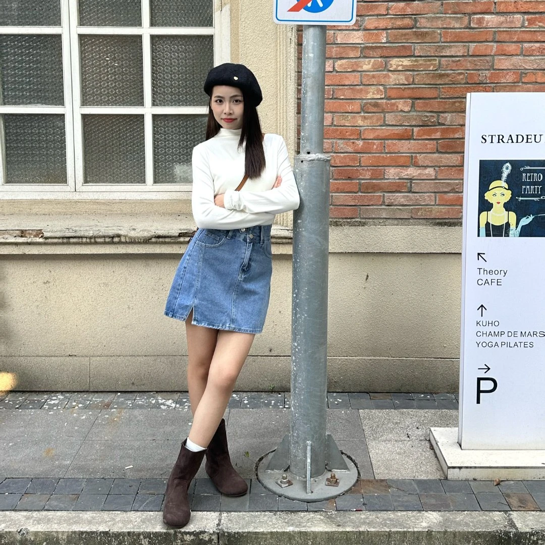 复古牛仔半身裙女春秋2024新款高腰遮胯短款a字包臀裙时尚百搭