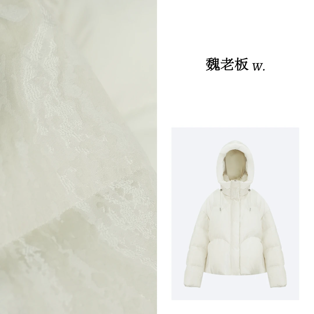 【南极之恋】真丝+95白鹅绒立领国风连帽提花服短款外套4CDM05710