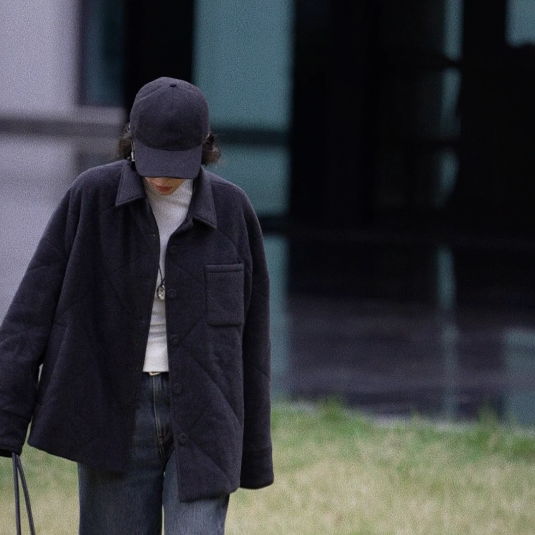 W.Diva【融合】桑蚕丝骆驼绒绵羊毛菱形格长袖驼绒羽绒服4C180627S