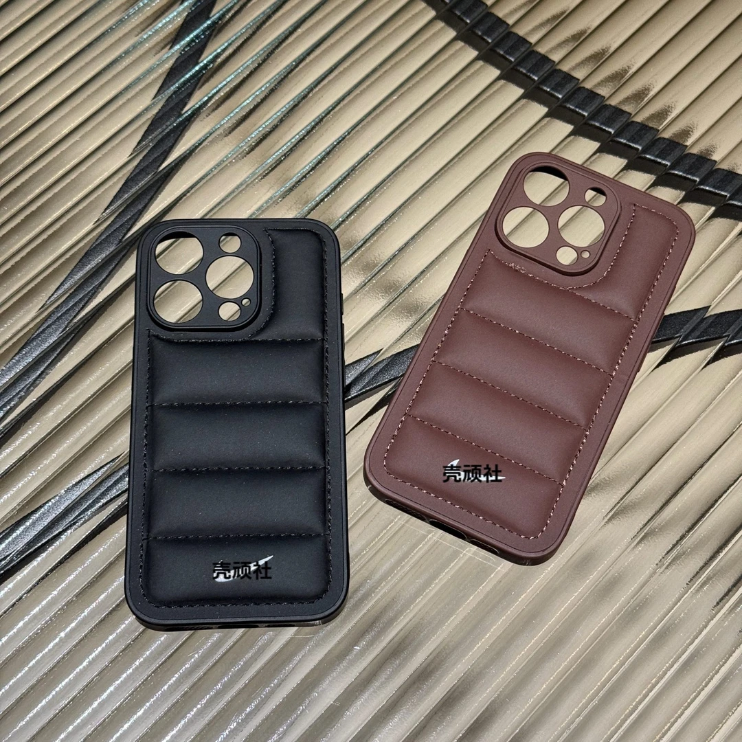 【苹果】潮牌勾子羽绒服15Promax手机壳iphone14充棉13磨砂12软11