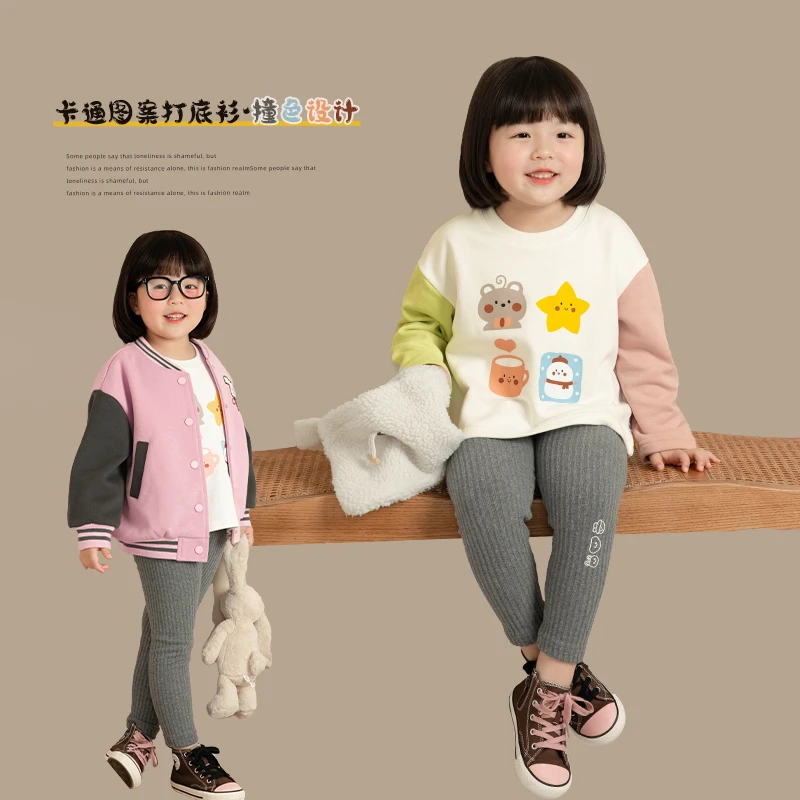 SASA的丸子妹卡通印花女童插肩长袖T恤1620