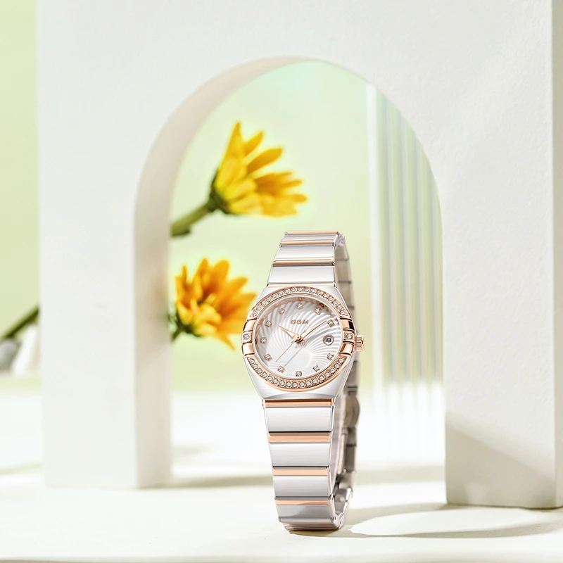 DOM腕表高级原装机芯手表轻奢优雅钢带进口石英防水女士手表女友