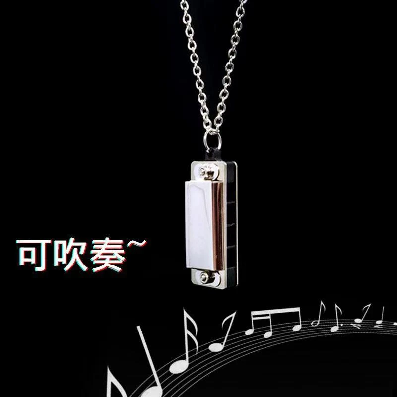 4孔迷你项链小口琴儿童生日礼品吊坠
