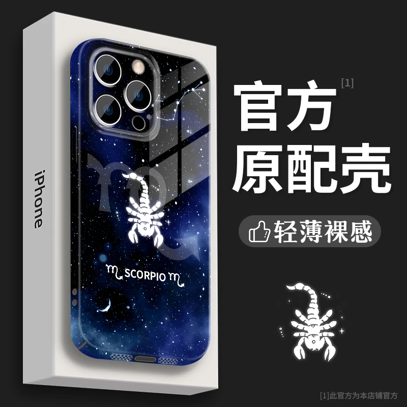 图标十二星座菲林壳适用苹果15iPhone13新14ProMax手机壳