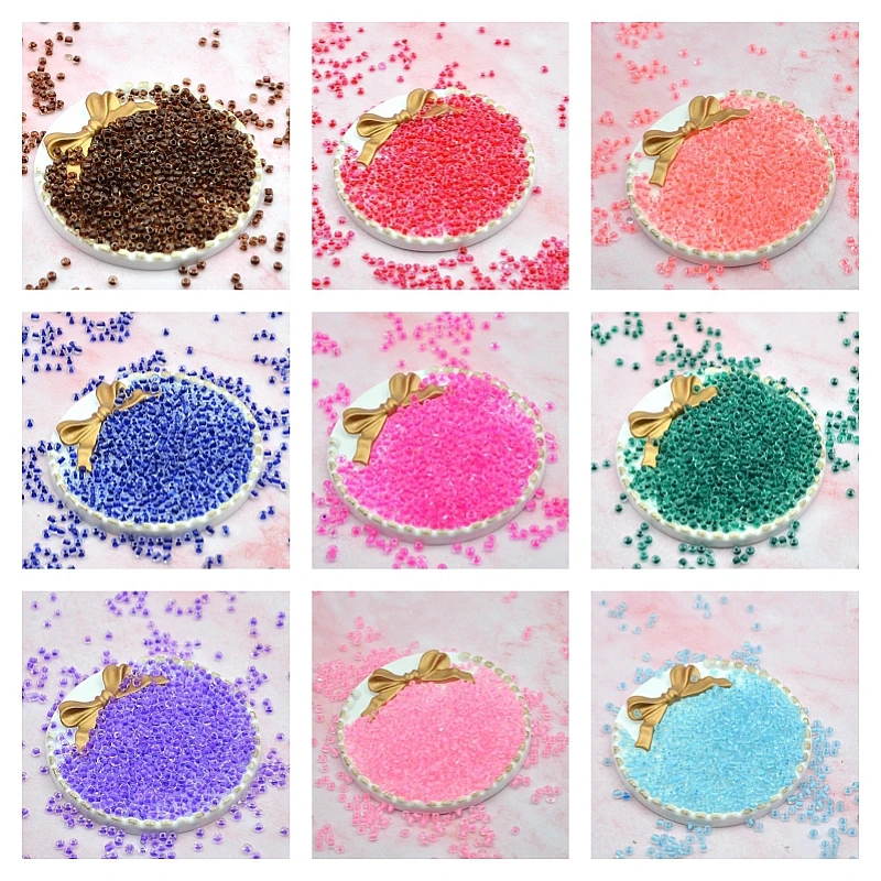 2/3/4mm染芯米珠手缝玻璃材质米珠串珠diy散珠手工制作项链手链