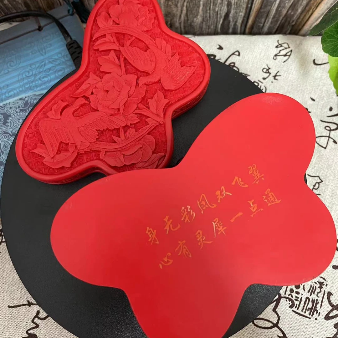 扬州漆雕五寸蝴蝶漆器首饰盒剔红脱胎工艺非遗伴手礼婚礼礼品