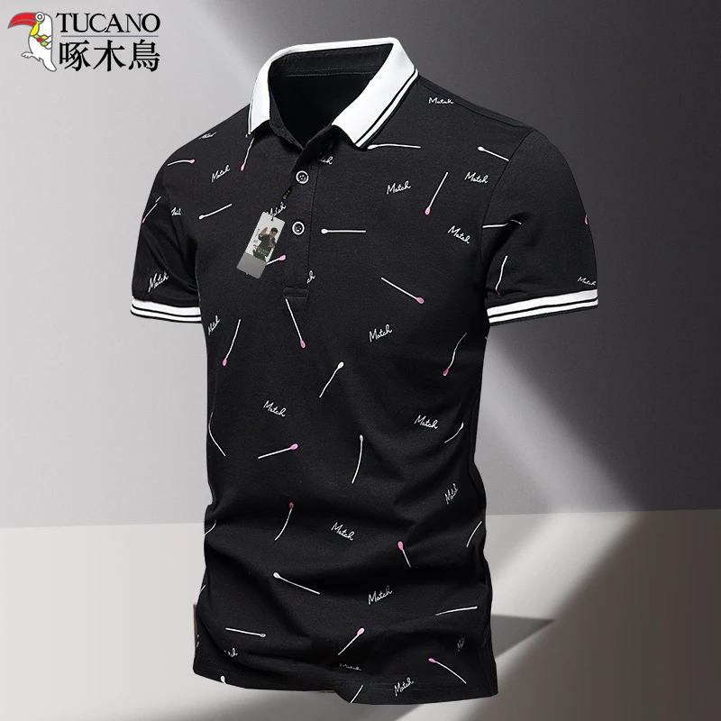 啄木鸟Polo衫男款短袖T恤夏季商务帅气翻领百搭休闲薄款透气上衣
