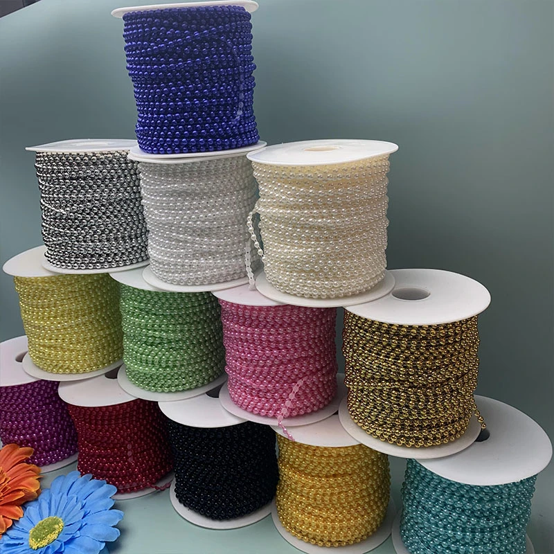 4MM彩色半面定位连线珠手工diy纸盒搭配装饰链条花边辅料装饰链