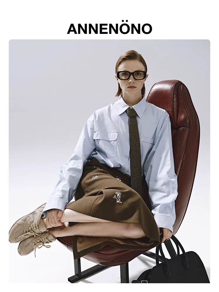 【IN11全球买手店】Annenono直筒钉珠半身裙女百搭休闲