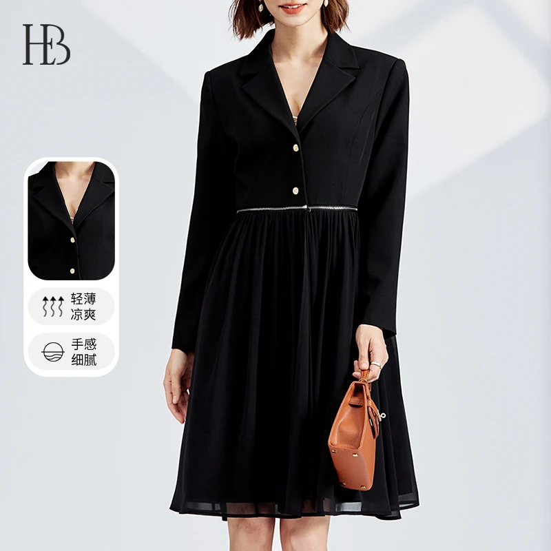 炳瀚原创春装换新设计感定制纯色百搭显瘦连衣裙BH323LL11224