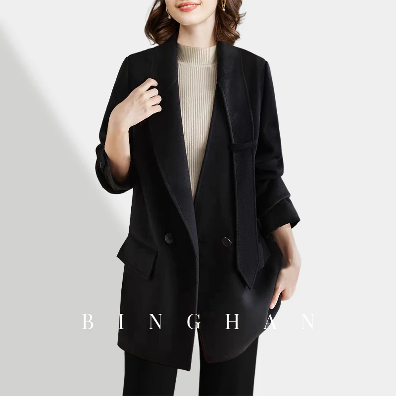炳瀚原创大码女装毛呢外套秋季新时尚百搭双面呢大衣BH423ZW11405