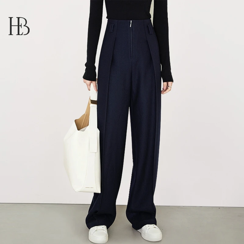 炳瀚原创春装换新大码显腿直加厚磨毛百搭阔腿裤子BH423WRK11717