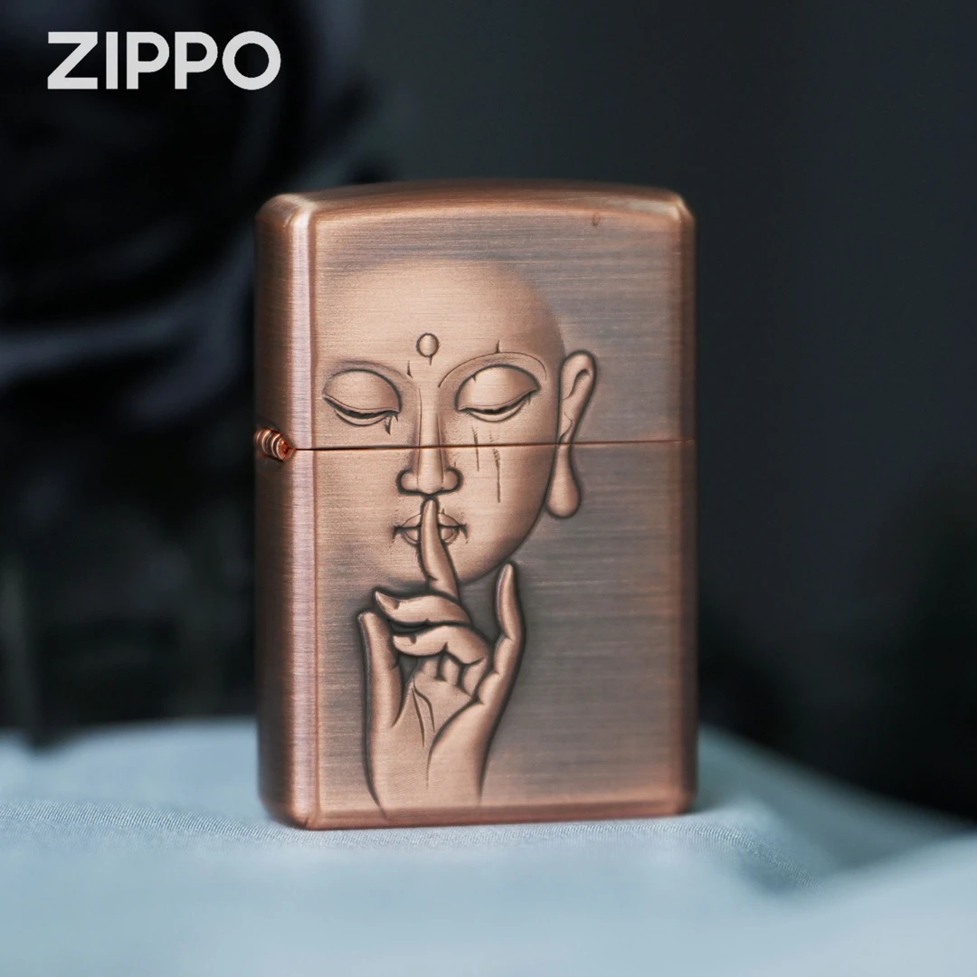 ZIPPO紫铜禅悟礼盒装正品打火机男士复古双面个性防风立DY9920DK