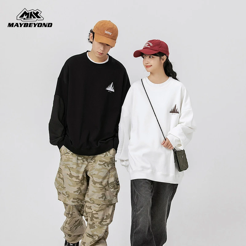 【李晨nic专属】MAYBEYOND 24AW秋季时尚圆领潮流百搭宽松情侣卫衣