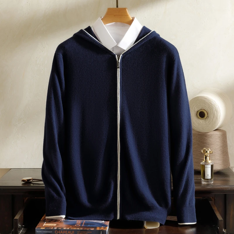 纯山羊绒男士拉链外套203