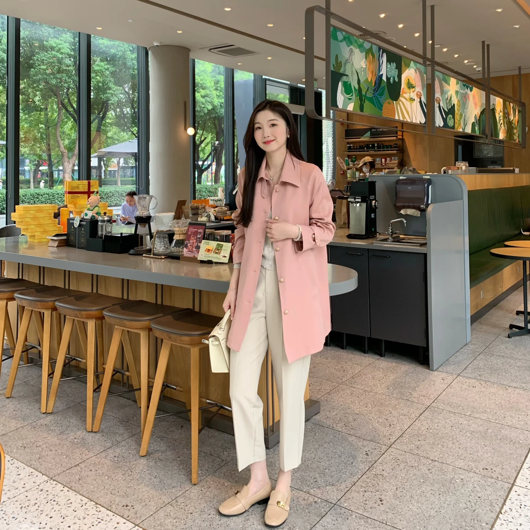 Candy Cloud浪漫秋日 抗皱定制面料宽松气质新款风衣外套FY73/3