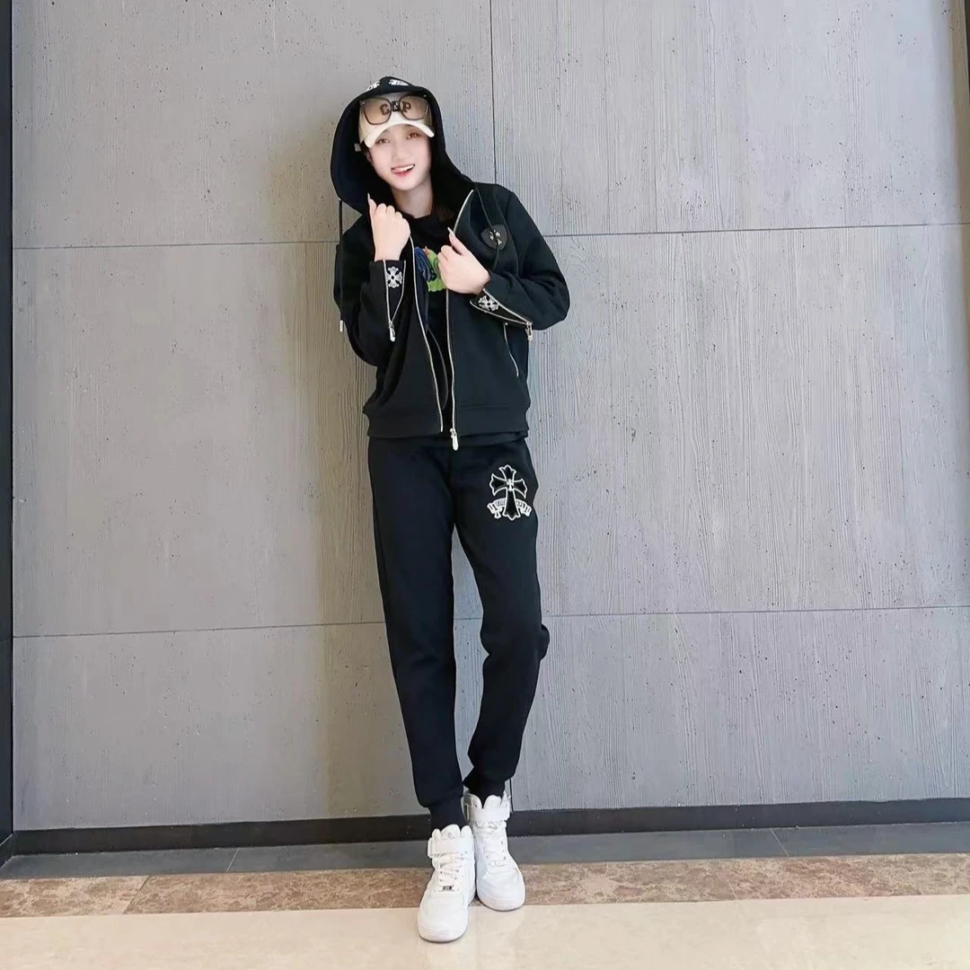 【伊伊男舍】2397套装春秋季男女同款运动时尚休闲百搭潮流连帽套装