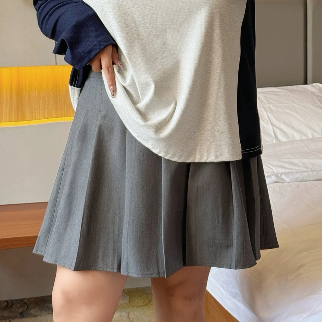 娇人玫瑰 / 韩系女主百褶半身裙11445花契200斤胖mm秋季宽松减龄