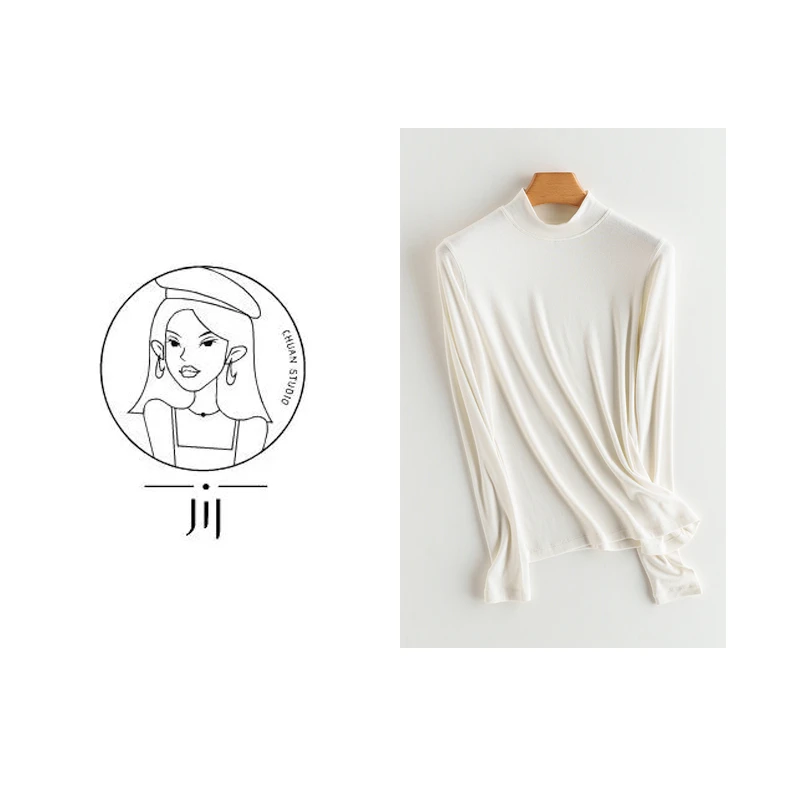 【川川】半高领套头打底衫女士羊毛衫秋冬针织内搭发热羊绒衫羊毛衫