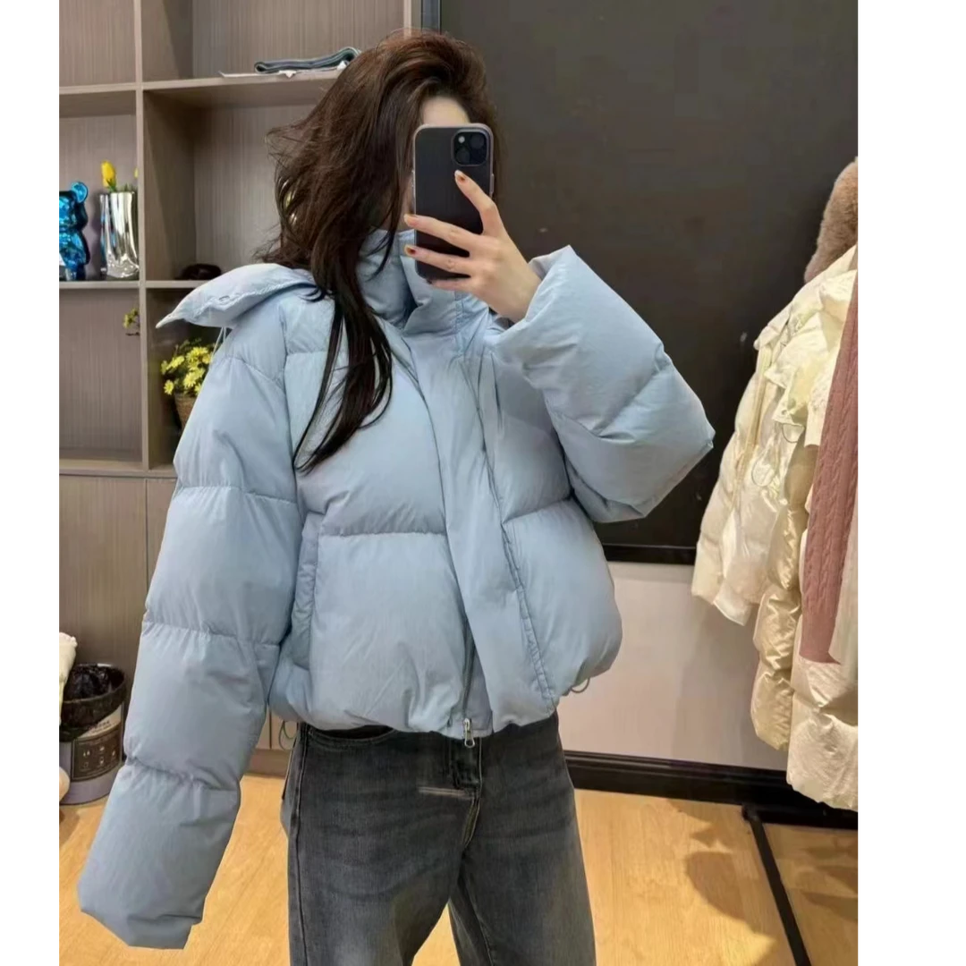 羽绒服女冬季2025新款可拆卸连帽短款小个子加韩版宽松加厚连帽