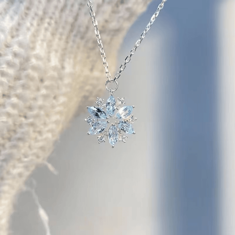 钛钢项链 雪花项链女轻奢气质时尚小众百搭风格璀璨锆石锁骨链ins
