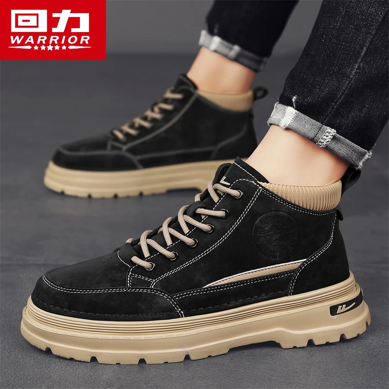回力马丁靴男款厚底百搭潮流增高休闲靴秋冬新款男士开车专用鞋