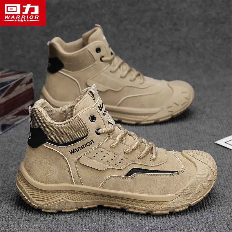 回力马丁靴秋冬季2024新款防水防滑耐磨男士户外休闲高帮工装男靴