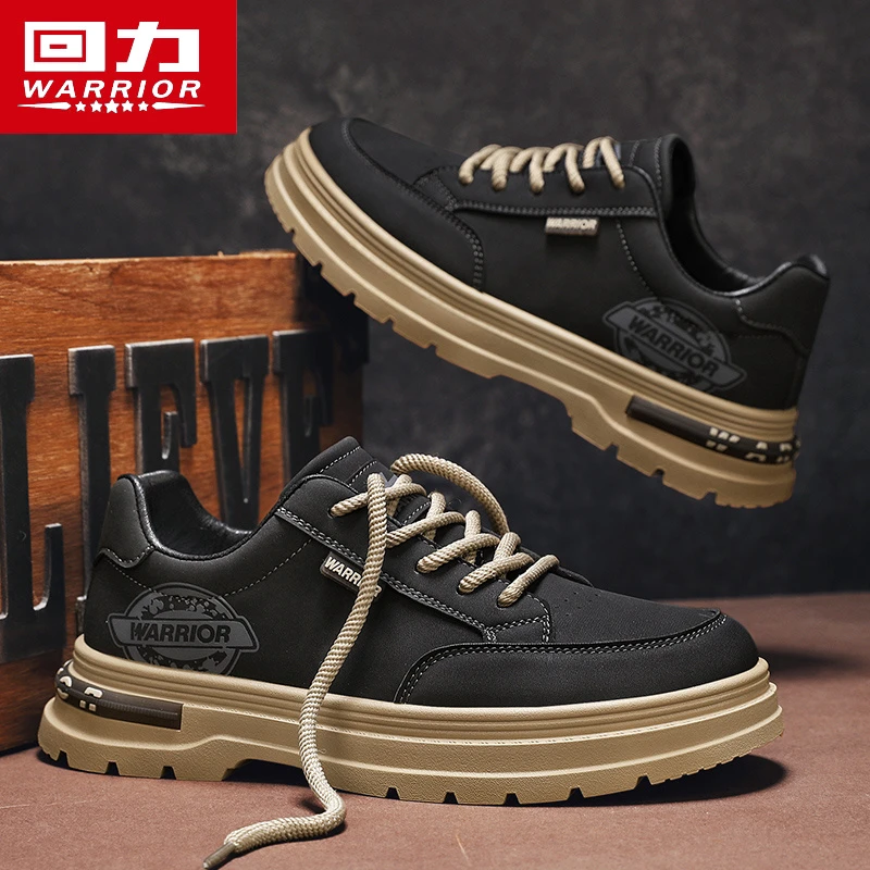回力男鞋夏季2025新款工作上班防水防滑运动板鞋厚底工装劳保马丁