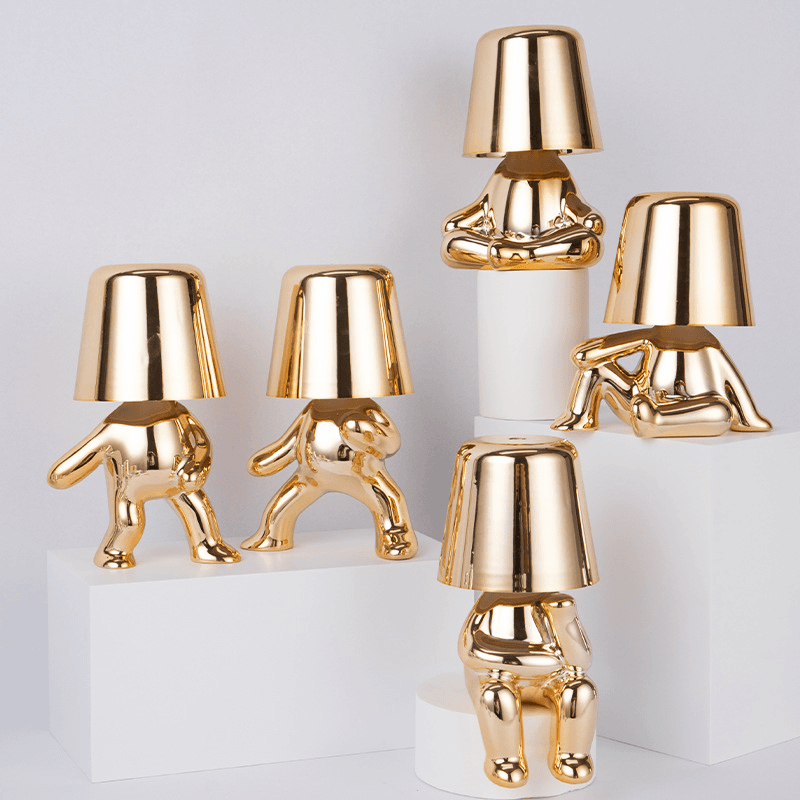 小金人小台灯卧室礼物床头充电触摸小夜灯装饰摆件氛围灯创意轻奢